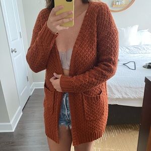 burnt orange knit sweater